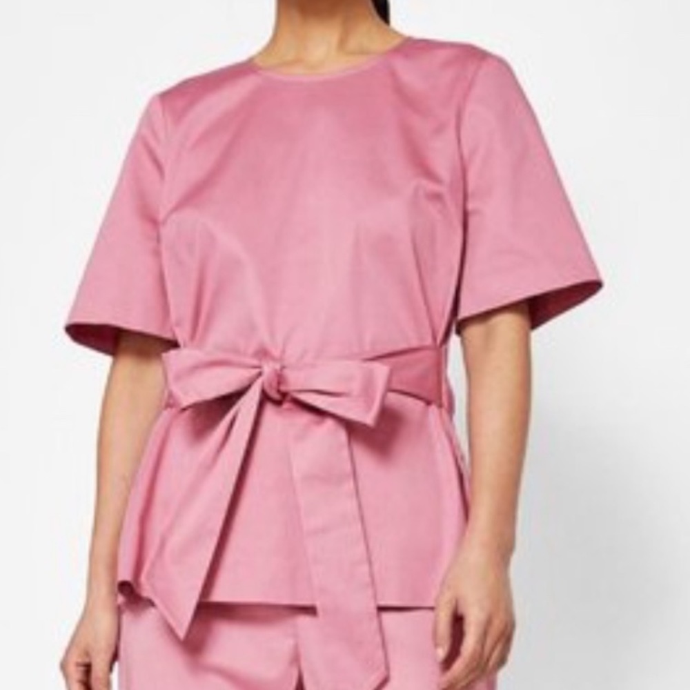 Ted Baker Sz‎ 4 US 10 Women's Wrap Tie Front Cotton Kimono Top Large